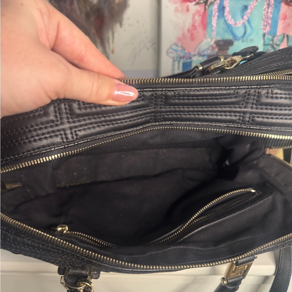 Versace Black Satchel with Gold Accents - Picture 13 of 16